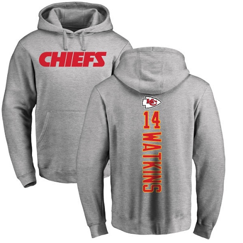 Men Kansas City Chiefs #14 Watkins Sammy Ash Backer Pullover Hoodie